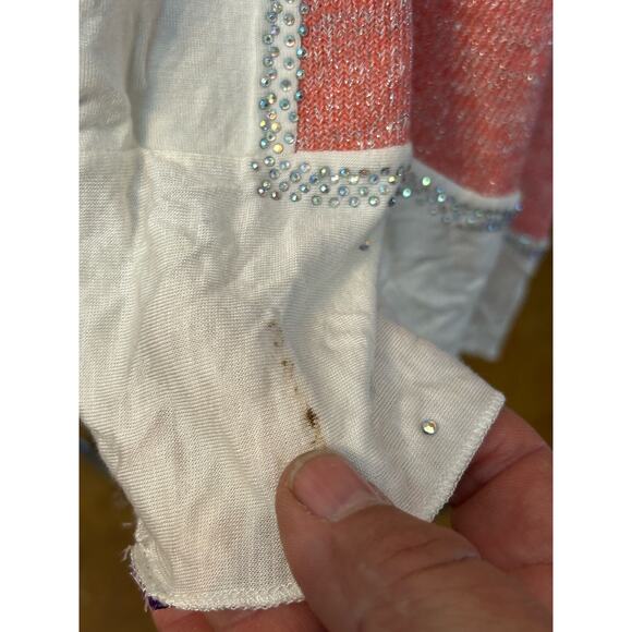 Pink and White Embellished Middle Eastern Scarf - Picture 5 of 5